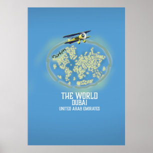 The World Dubai United Arab Emirates map Poster