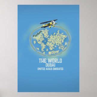 The World Dubai United Arab Emirates map Poster