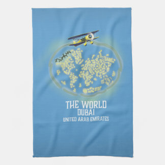 The World Dubai United Arab Emirates map Tea Towel