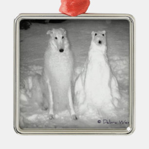 The World Famous Mychtar and His Snowdog ! :) Metal Tree Decoration