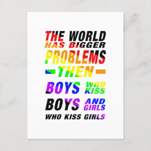 The World has greater problem   LGBTQ+ Pride Postcard