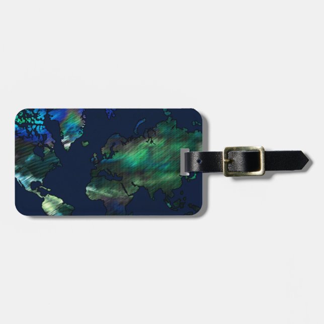 The World in Blues Luggage Tag (Front Horizontal)