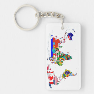 The World In Flags Key Ring
