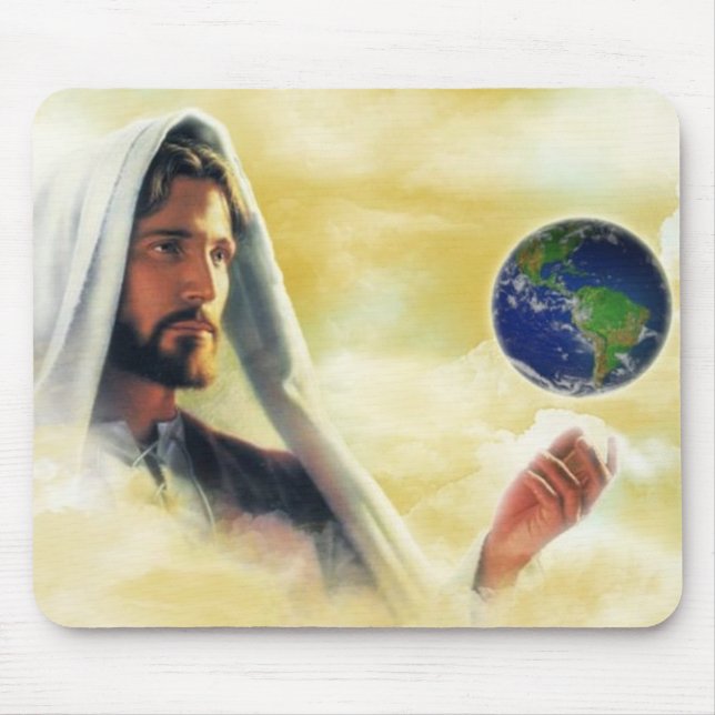 The world in his hand mouse pad (Front)