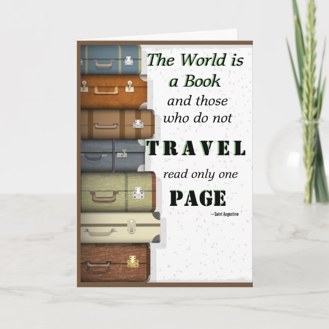 The World is a Book St Augustine travel quote Card (Front)