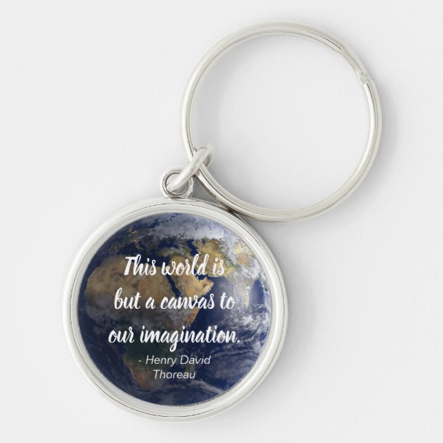 The World is a Canvas Inspiring Quote Key Ring (Front)
