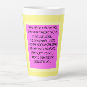 THE WORLD IS BEAUTIFUL POEMS BOOKS LETTERS LATTE MUG