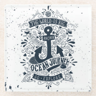 The World Is Big - Go Explore Glass Coaster