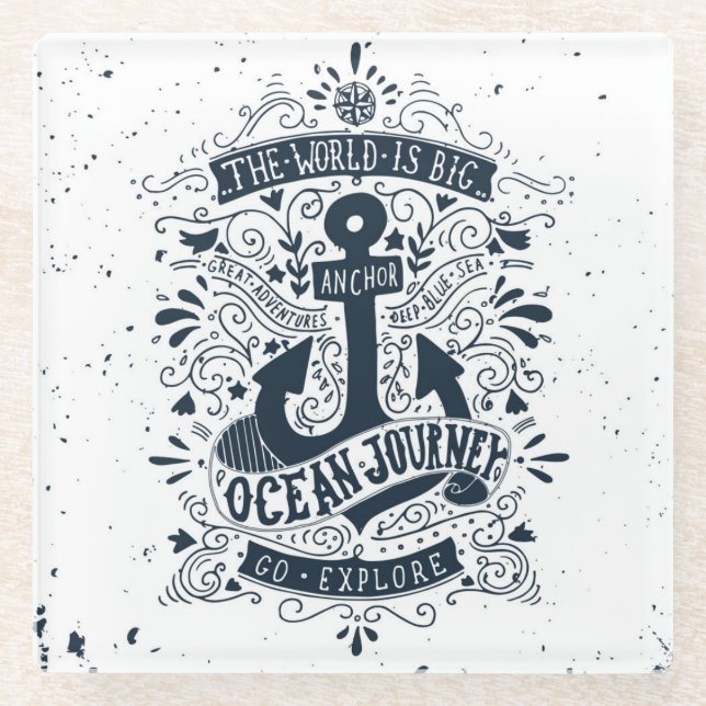 The World Is Big - Go Explore Glass Coaster (Front)