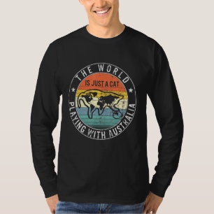 The World Is Cat Playing With Australia Aussie Cut T-Shirt