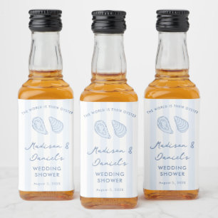 The World Is Their Oyster Wedding Shower Favours Liquor Bottle Label