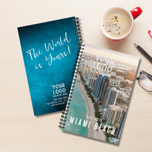 The World Is Yours Add Business Info Teal Notebook