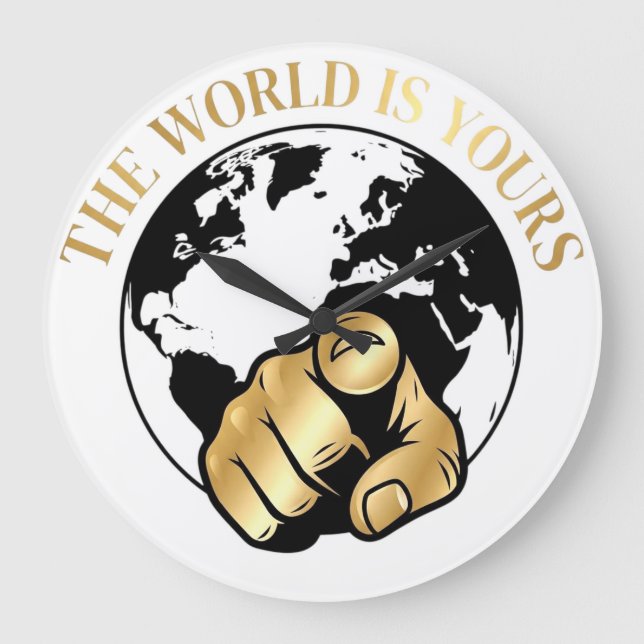 The World Is Yours Luxury Globe Wall Clock  (Front)
