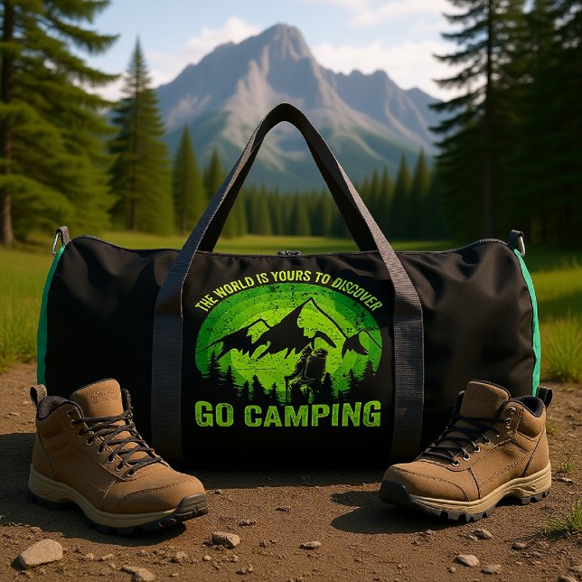 The World Is Yours To Discover Go Camping  Duffle Bag (Creator Uploaded)
