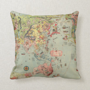 The World Map at a Glance - World Air Routes Cushion