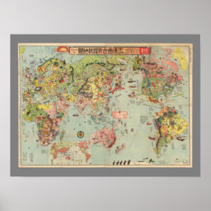 The World Map at a Glance - World Air Routes Poster