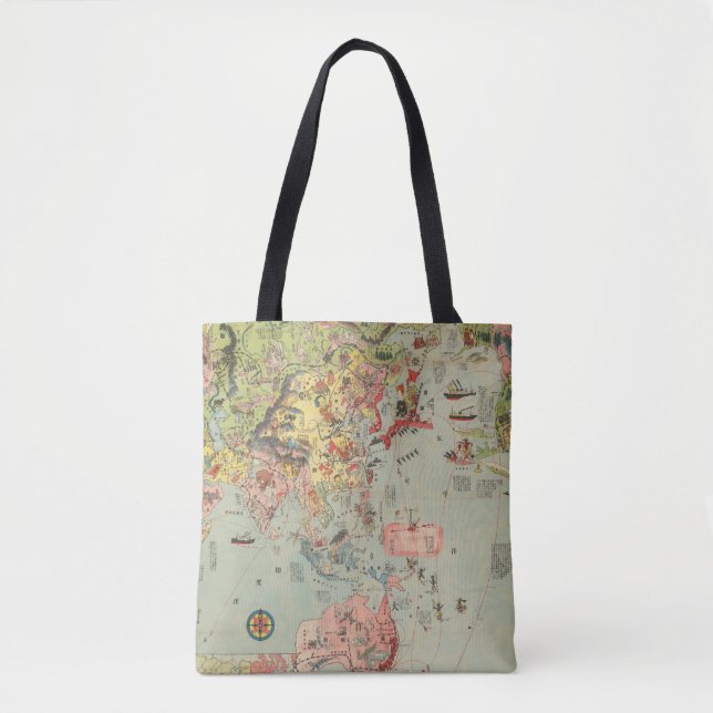 The World Map at a Glance - World Air Routes Tote Bag (Front)