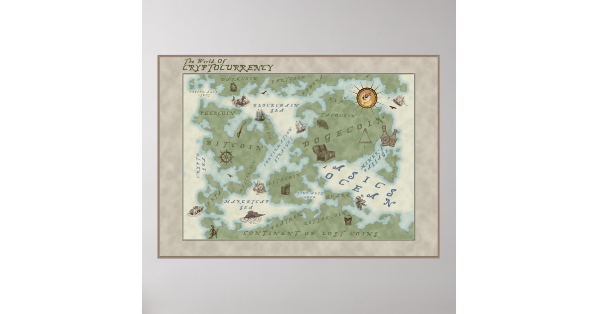 The World Map of Cryptocurrency Poster | Zazzle.co.uk