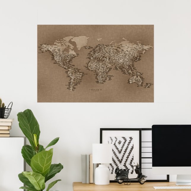 The World Map of Small Towns Poster (Home Office)