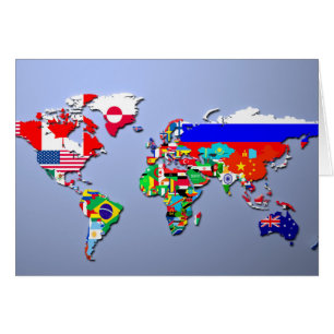 The World Map With Their Flags