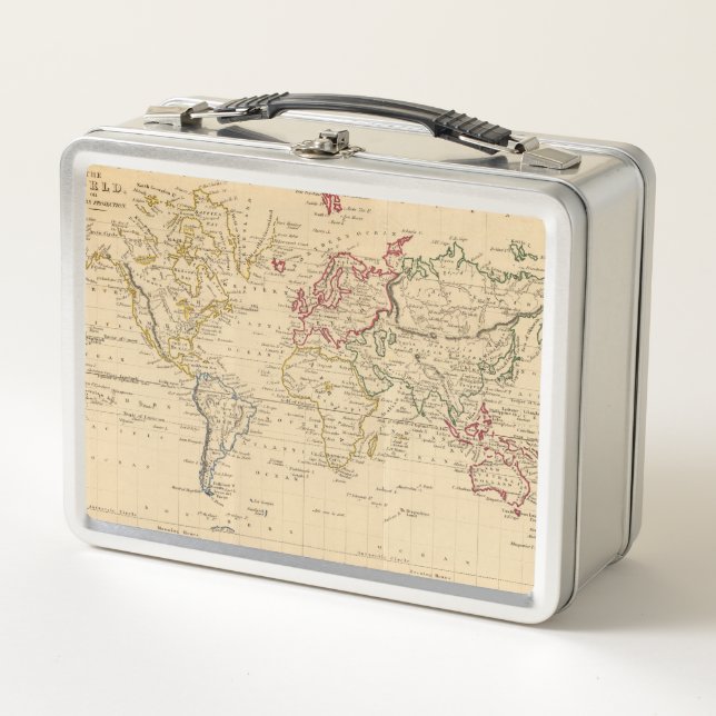 The World, Mercator's Projection Metal Lunch Box (Front)