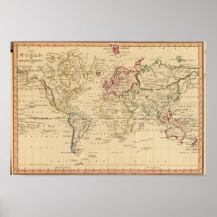 The World, Mercator's Projection Poster