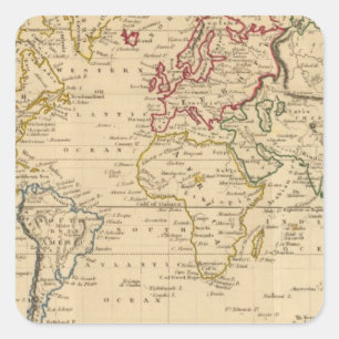 The World, Mercator's Projection Square Sticker