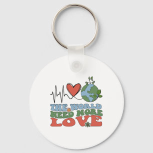 The World Need More Love Earth Day Nurse Heart Key Ring