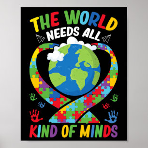 The World Needs All Kinds Of Minds Neurodiversity Poster