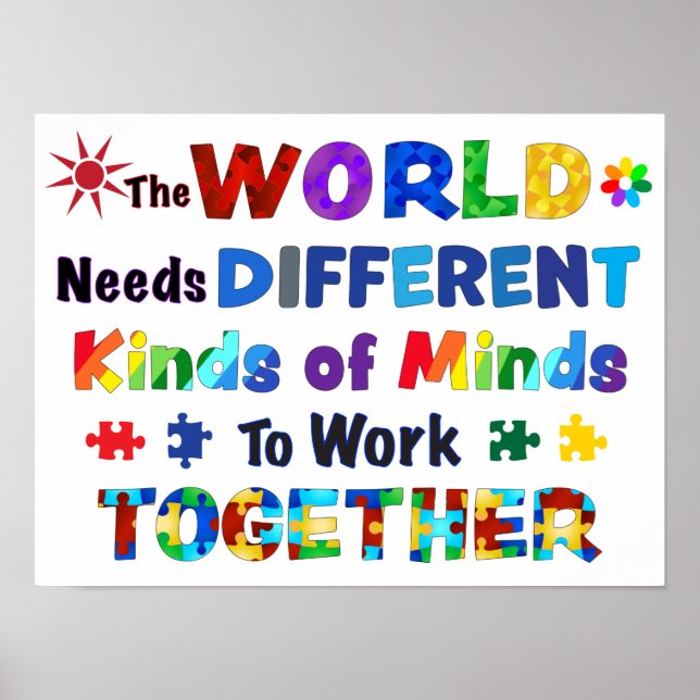 The WORLD Needs Different Kinds of Minds  Poster (Front)