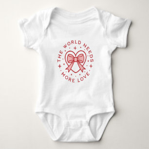 The world needs more love kindness heart bow baby bodysuit