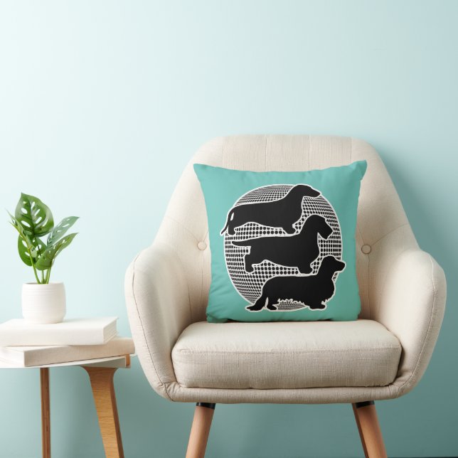 The World Of 3 different Dachshunds 2 Cushion (Chair)