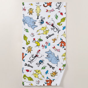 The World of Dr. Seuss Pattern Beach Towel