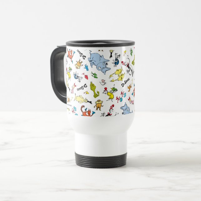 The World of Dr. Seuss Pattern Travel Mug (Front Left)