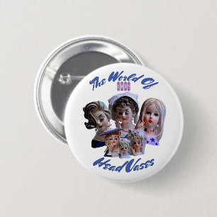 The World of Lady Head Vases 6 Cm Round Badge