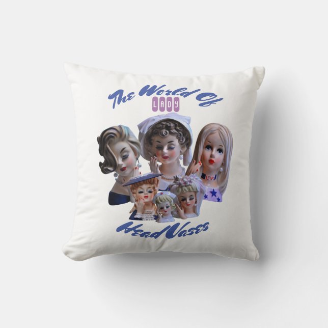 The World of Lady Head Vases Cushion (Front)