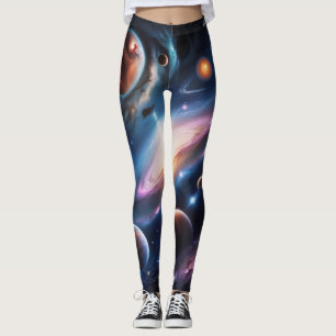 The world of planets and stars leggings