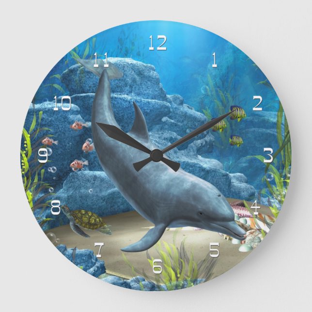 The World Of The Dolphin Wall Clock (Front)
