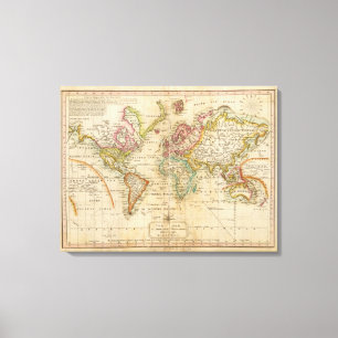 The World on Mercator's Projection Canvas Print