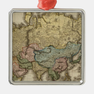 The World on Mercator's projection, eastern part Metal Tree Decoration