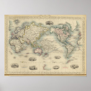 The World On Mercator's Projection Poster
