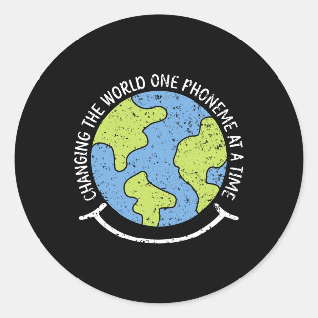 The World One Phoneme At A Time Dyslexia Awareness Classic Round Sticker (Front)