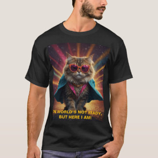 The World’s Not Ready – Confident Cat Humour Desig T-Shirt