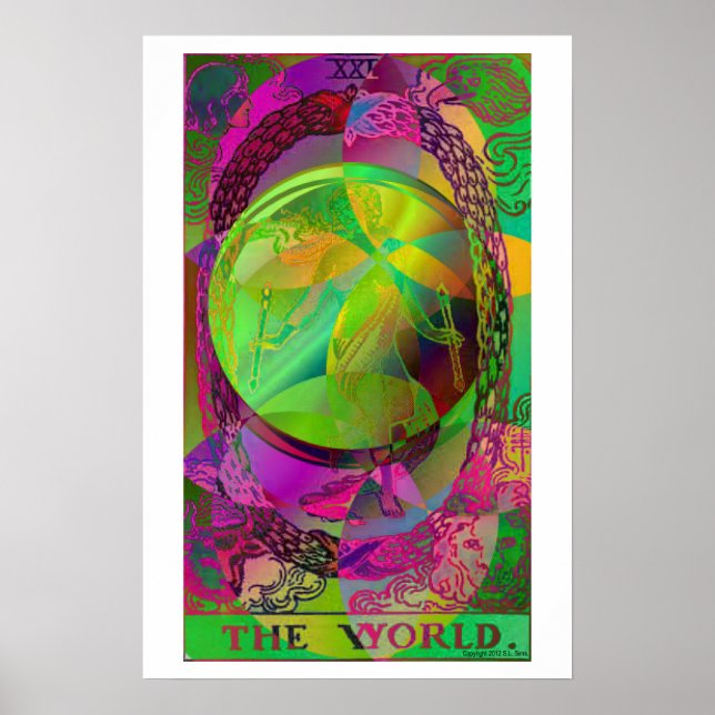 The World Tarot Card Psychedelic Poster (Front)