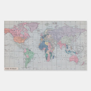 The World - Vintage Map Stickers