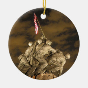 The World War II Iwo Jima Memorial Arlington VA Ceramic Tree Decoration