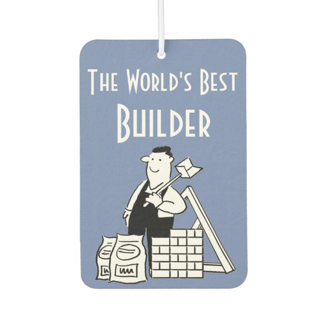 The World's Best Builder Car Air Freshener (Front)