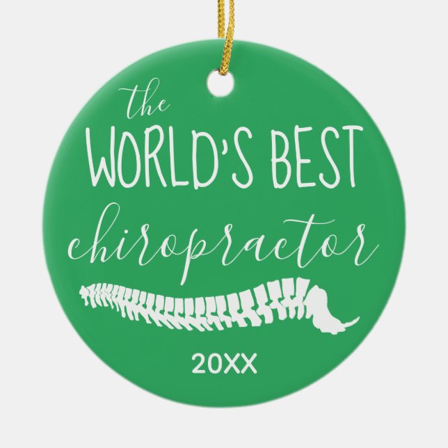 The World's Best Chiropractor Christmas Ceramic Tree Decoration (Front)