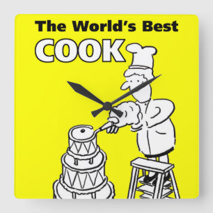 The World's Best Cook Square Wall Clock