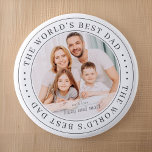 The World's Best Dad Classic Simple Photo 6 Cm Round Badge<br><div class="desc">This simple and classic design is composed of serif typography and add a custom photo.</div>